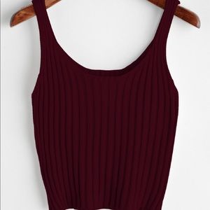red crop/tank top